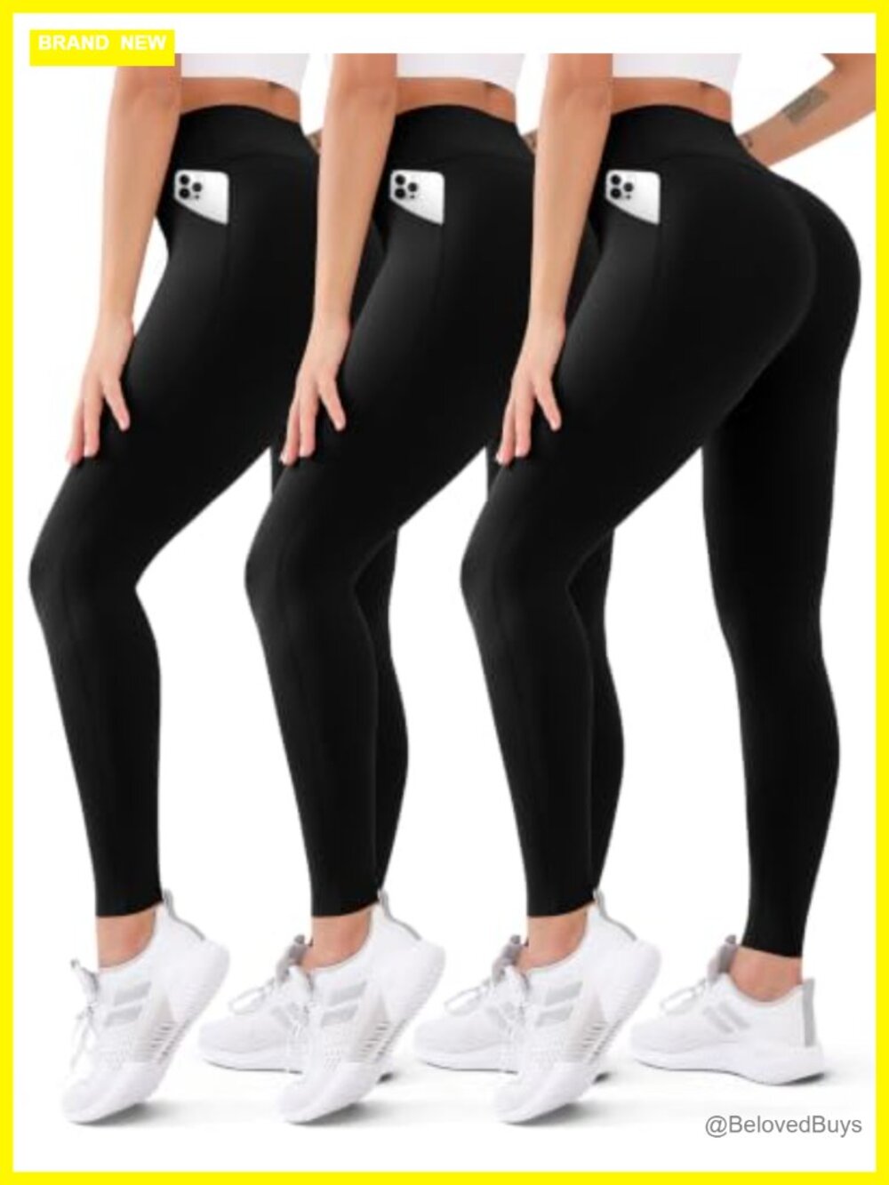 3 Pack High Waisted Butt Lift Leggings Yoga Pants Non See-Through Workout